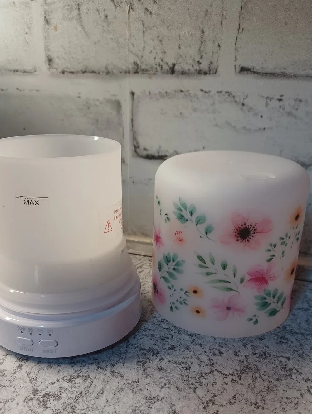 Floral Mini Ultrasonic Aroma Diffuser pink Zebra Warms oil